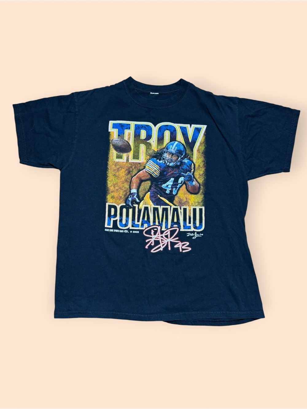 Troy Polamalu T Shirt Pittsburgh Steelers Y2K Men’s Large Vtg 2000s